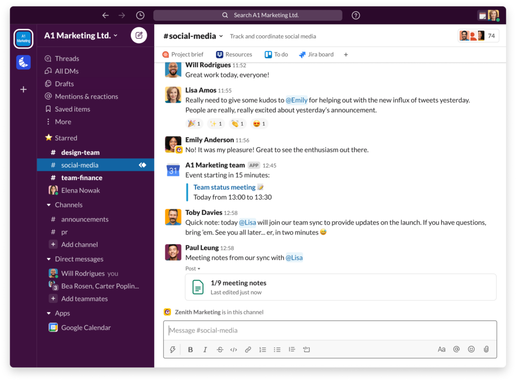 best team productivity tools – Slack