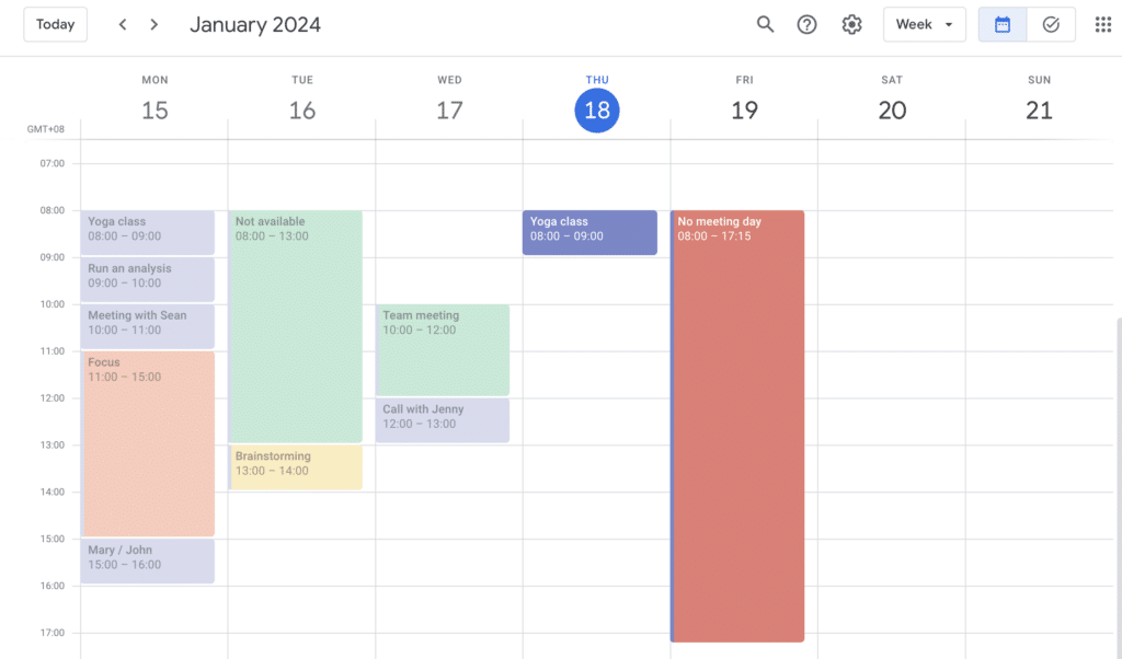 calendrier google