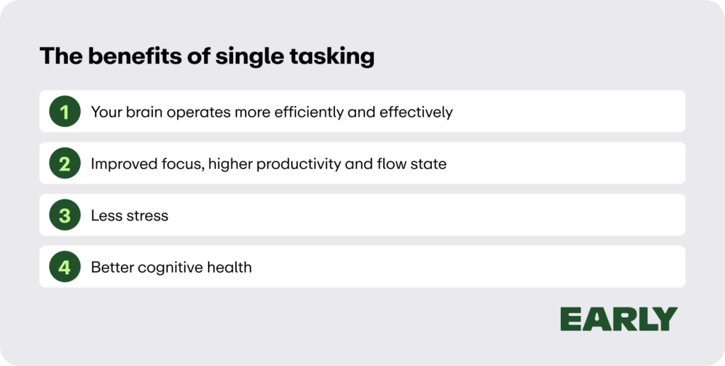 the benefits of single tasking