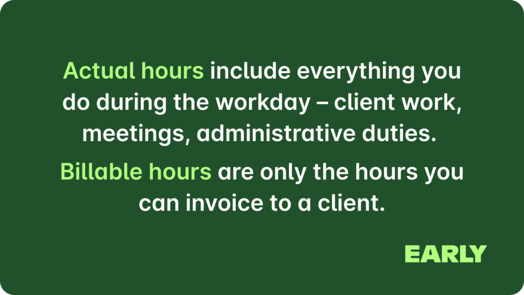 difference billable hours vs actual hours